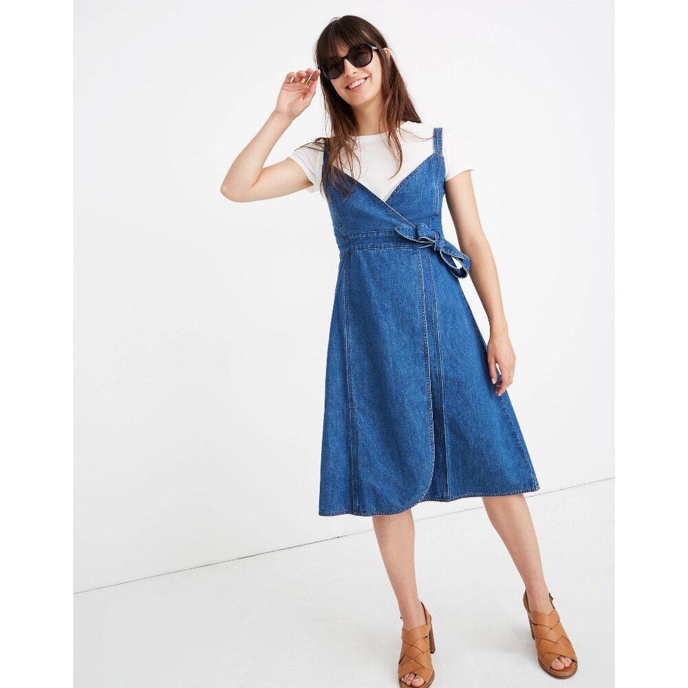 Madewell Denim Wrap Midi Dress